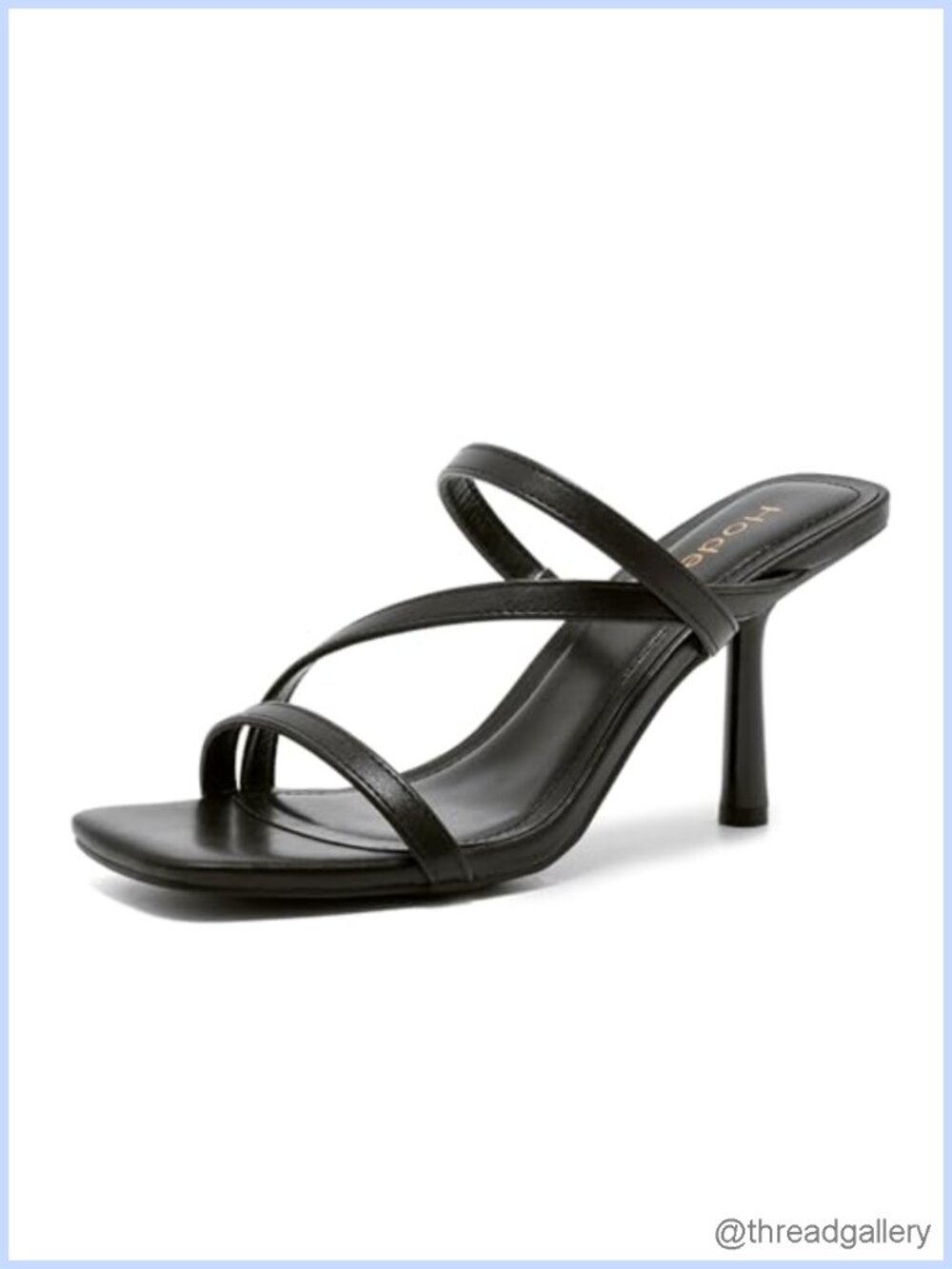 Kitten Heels Open Toe Strappy Sandals 3 Inch Slip On Faux Leather
